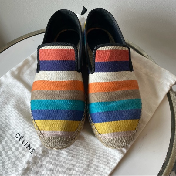 Celine Rainbow Canvas Espadrilles Size 38 - Picture 2 of 9